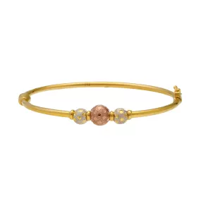 22K Multi-Tone Gold Ball Bead Bangle (10.5gm)