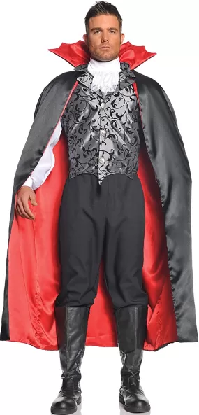 55 Vampire Black and Red Cape - Underwraps Men's Costumes