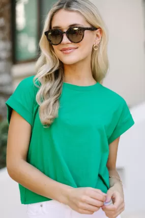 All In A Day Kelly Green Crop Tee