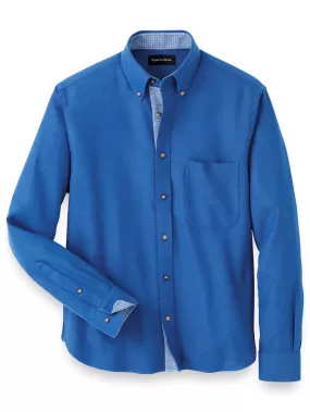 Brushed Twill Solid Casual Shirt With Contrast Trim