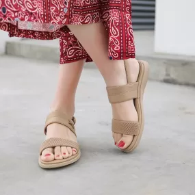 Casual Double Strap Ankle Sandals with Buckle Closure