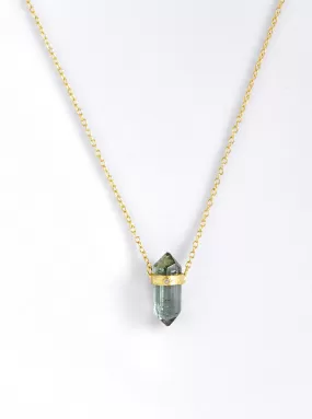 Conical Tourmaline With Diamond Necklace