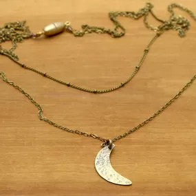 Crescent Long Layered Necklace