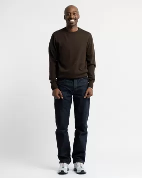 Crewneck Long Sleeve Merino Wool Brown