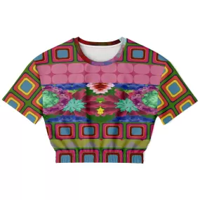 Dayglo Me Short Sleeve Cropped Eco-Poly Sweater