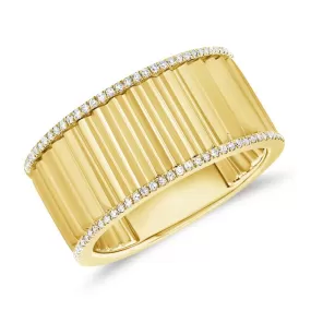 Diamond Border Fluted Cigar Ring