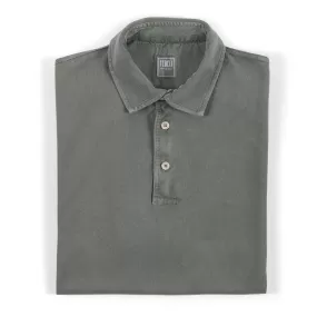 Fedeli Classic Short Sleeve Knitted Piqué Polo Shirt in Sage