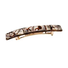 France Luxe Small Luxury Rectangle Barrette in Onyx Swirl