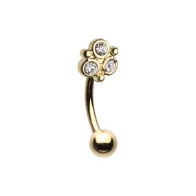 Golden Crop Circles WildKlass Curved Barbell Eyebrow Ring