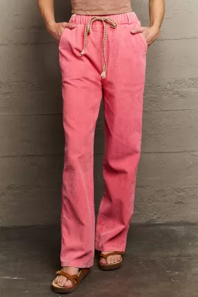 POL  Leap Of Faith Corduroy Straight Fit Pants in Neon Pink