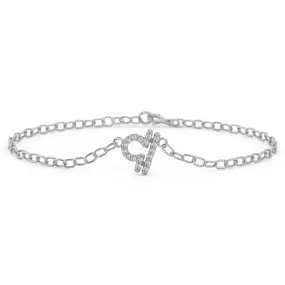 Silver Libra Pave Zodiac Bracelet