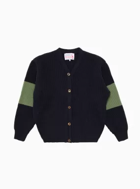 Sports Merino Wool Cardigan Navy