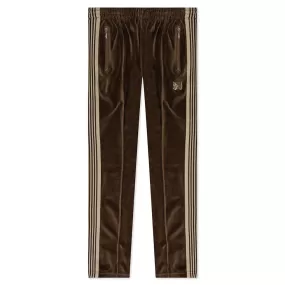 Velour Narrow Track Pant - Brown