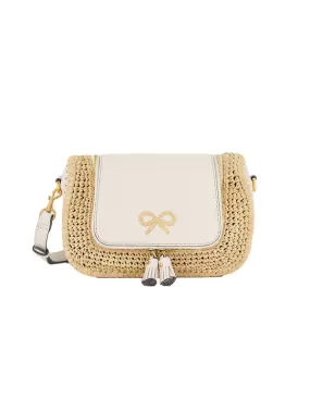 Vere Small Soft Satchel in Chalk/Raffia