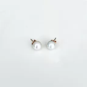 White Edison Pearl Studs